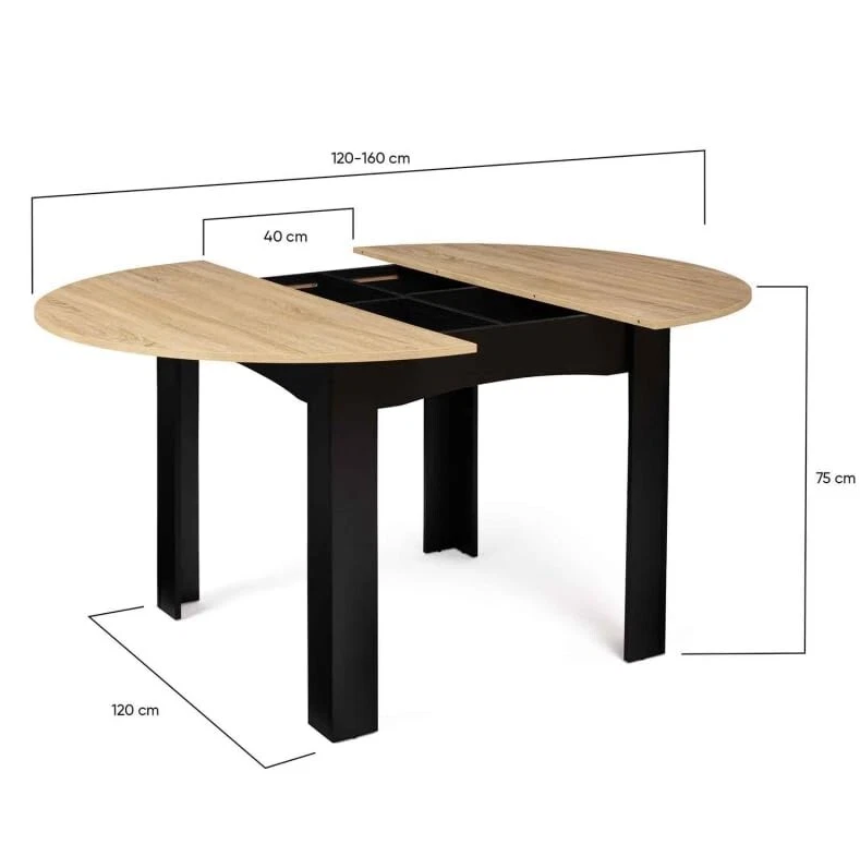 Round Extendable Dining Table